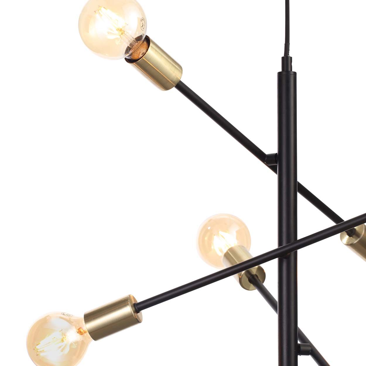 Cascade Lighting Tilton 6 Lt Adjustable Spider Fitting Brs Blk