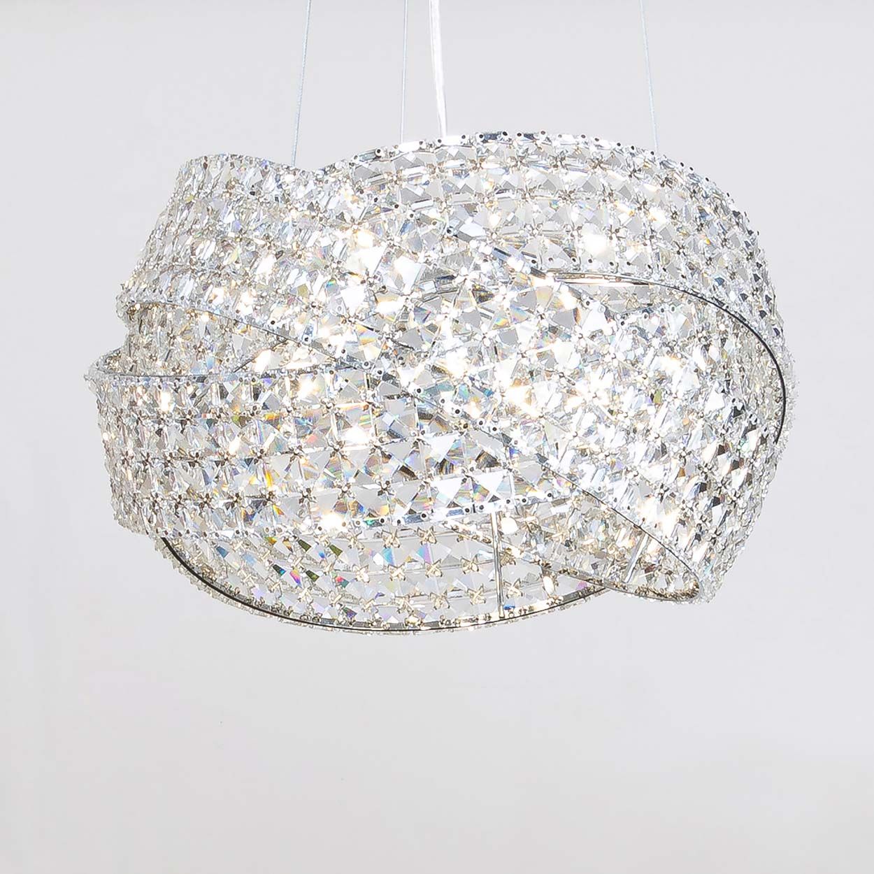 Cascade Lighting Alban 5 Light Crystal Rings Pendant Chrome