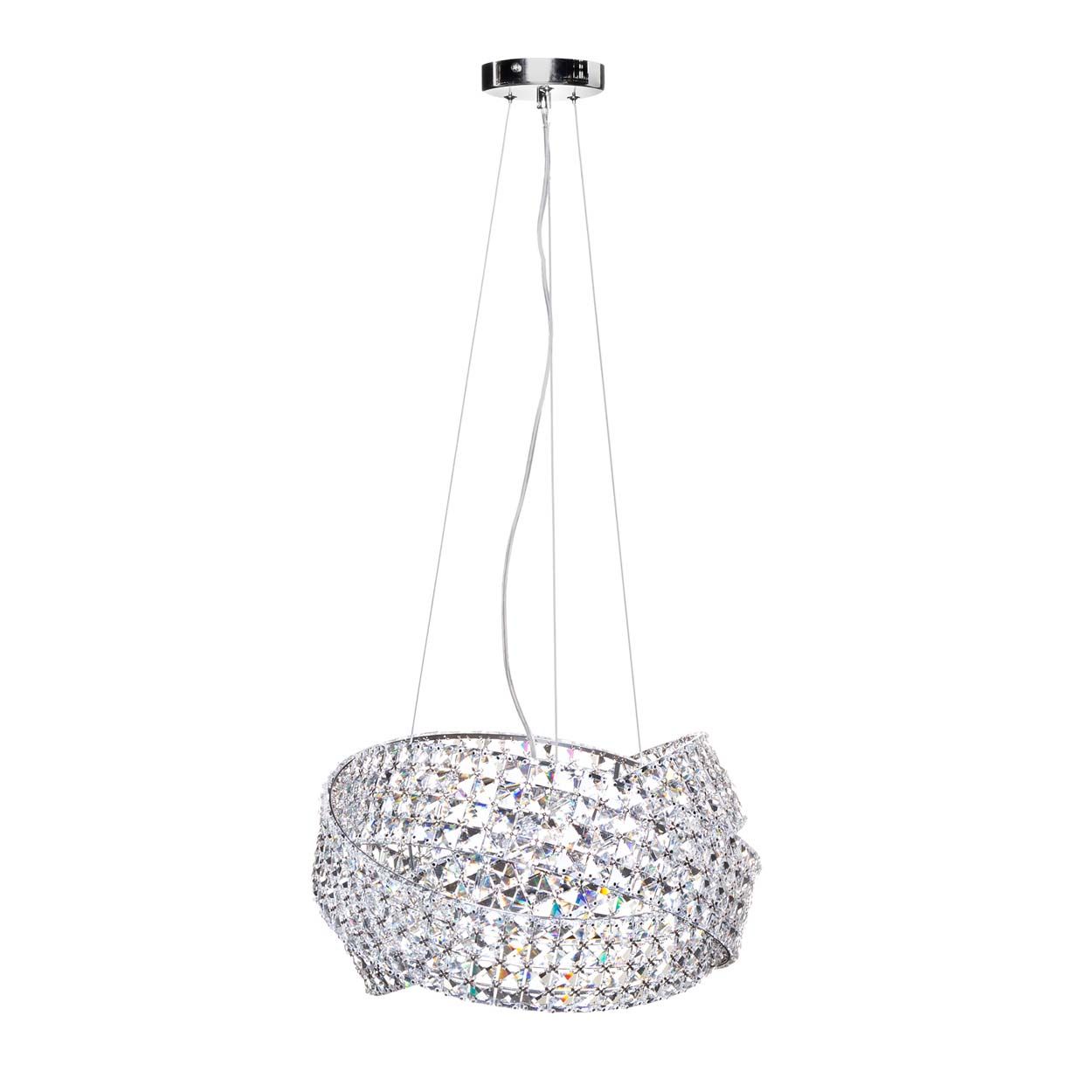 Cascade Lighting Alban 5 Light Crystal Rings Pendant Chrome