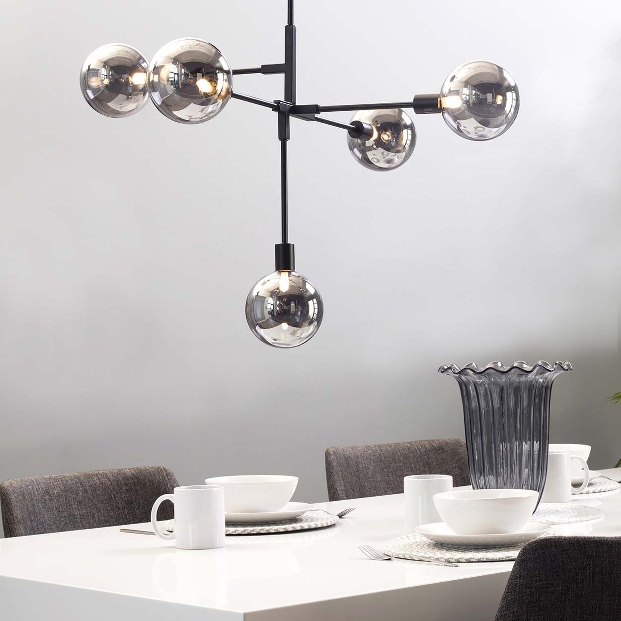 Cascade Lighting Hollie Ceiling Light Black Smoke