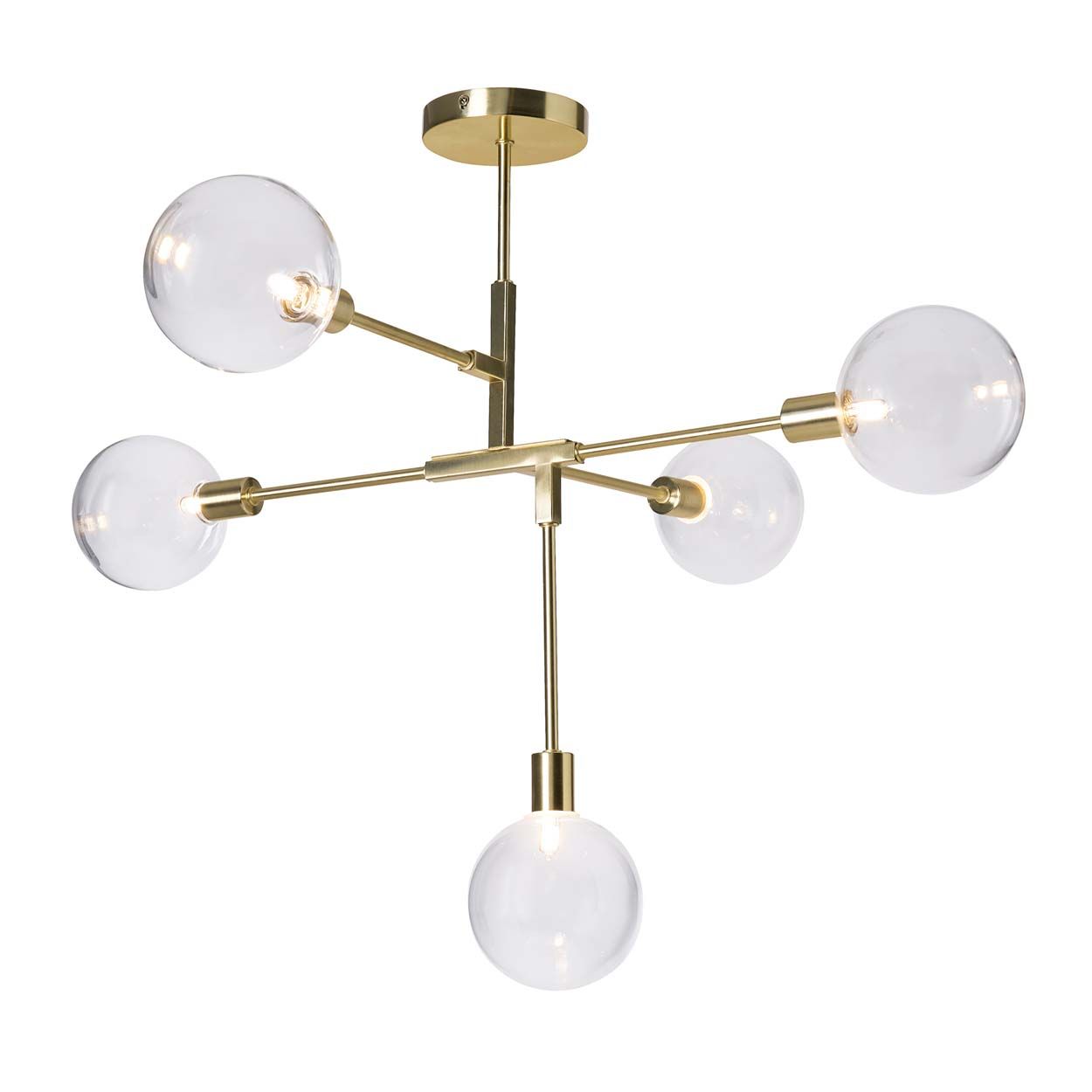Cascade Lighting Hollie Ceiling Light Brass Clear