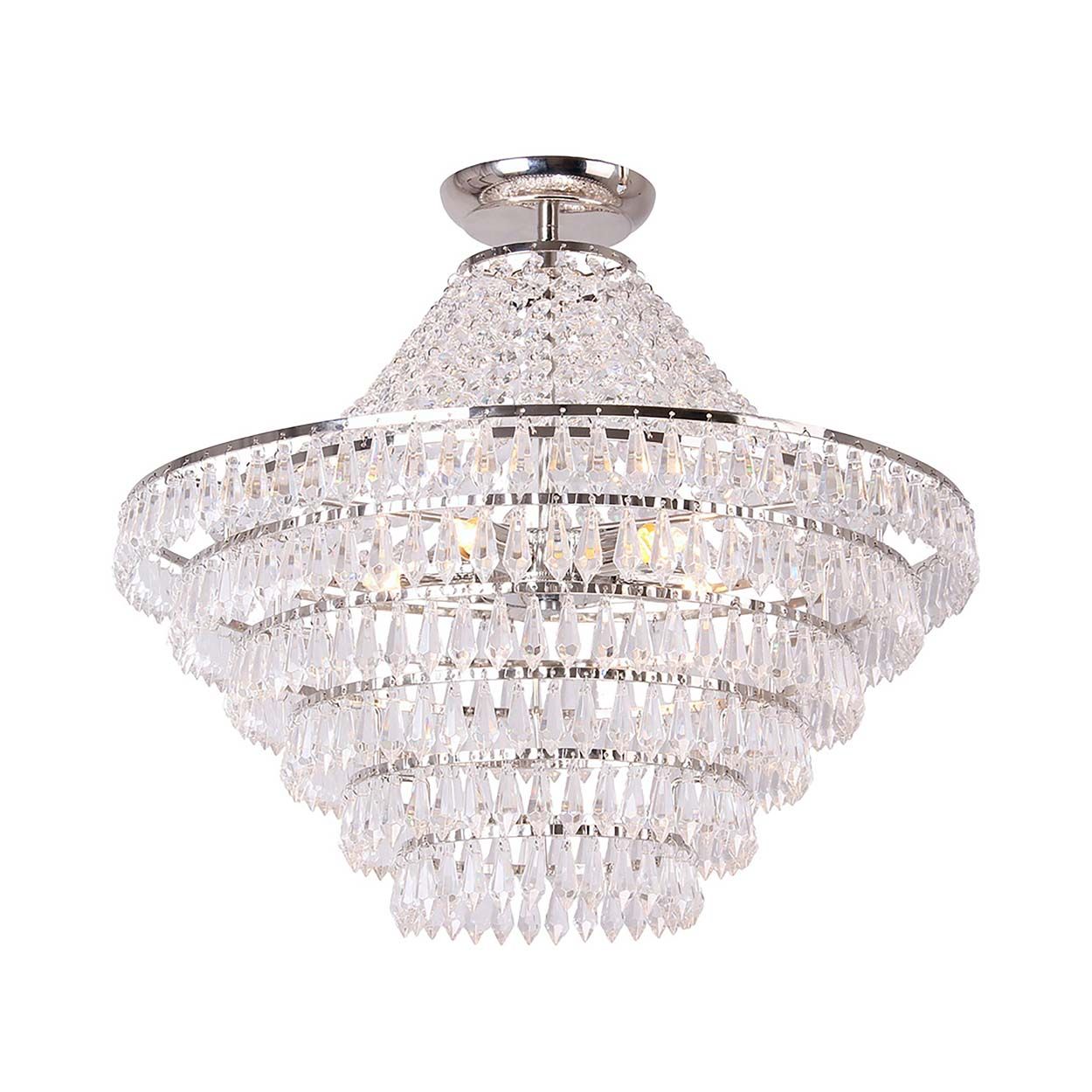 Cascade Lighting Chase Flush Large  Polished Nickel