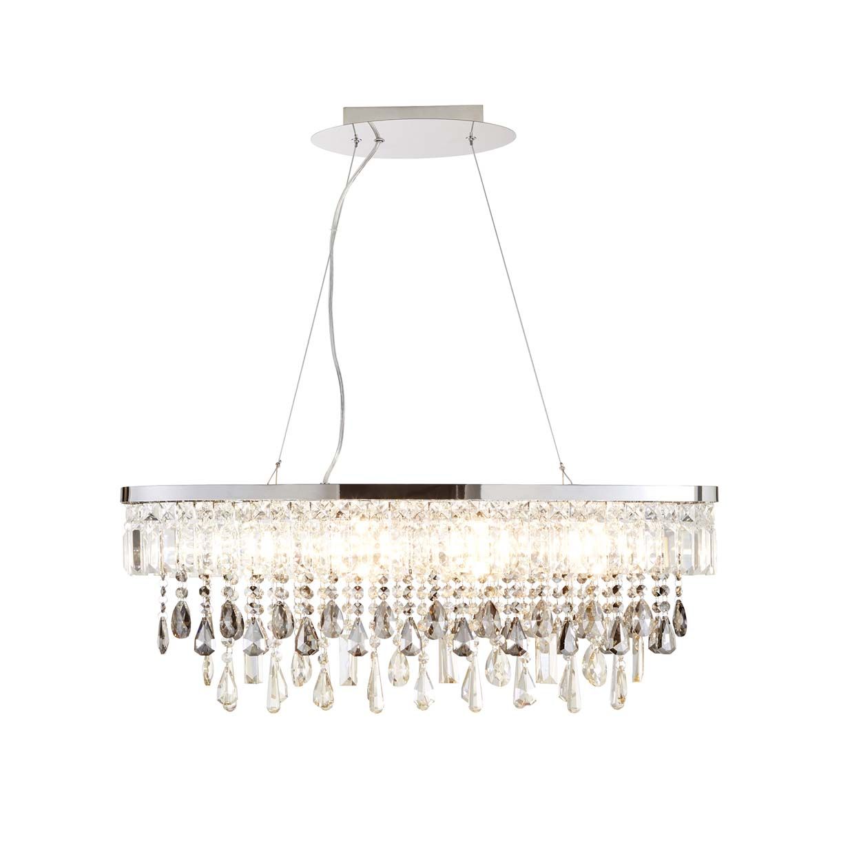 Cascade Lighting Clovelly Diner Pendant Clear Smoke Champagne