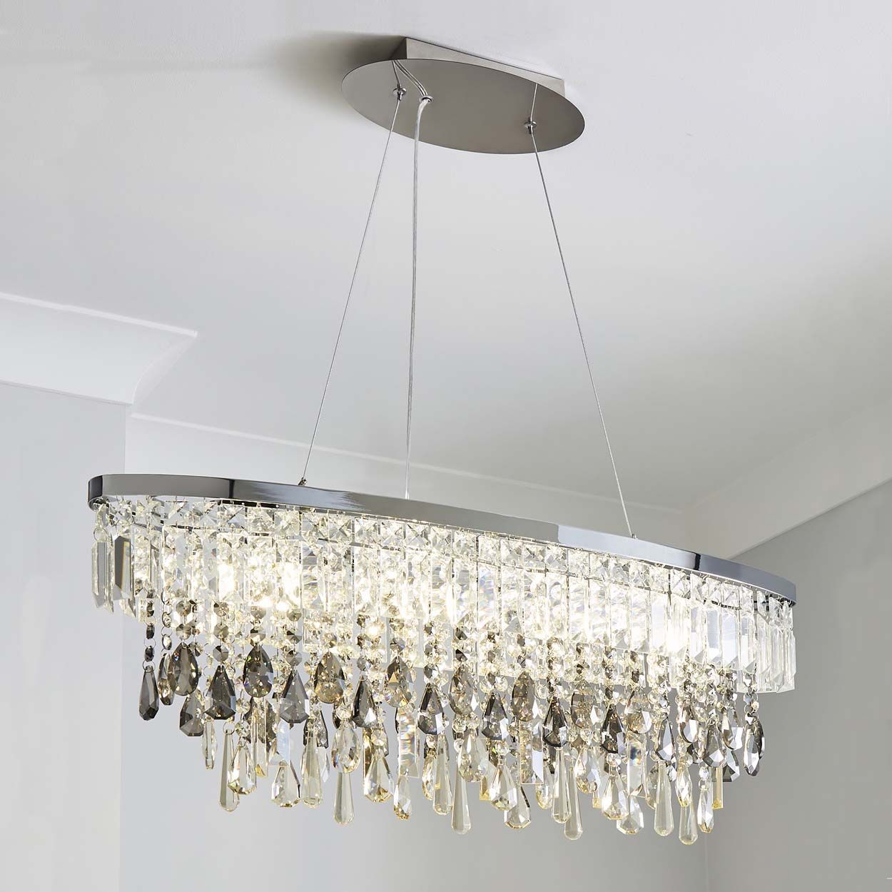 Cascade Lighting Clovelly Diner Pendant Clear Smoke Champagne