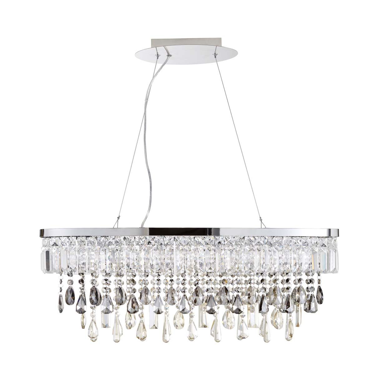Cascade Lighting Clovelly Diner Pendant Clear Smoke Champagne