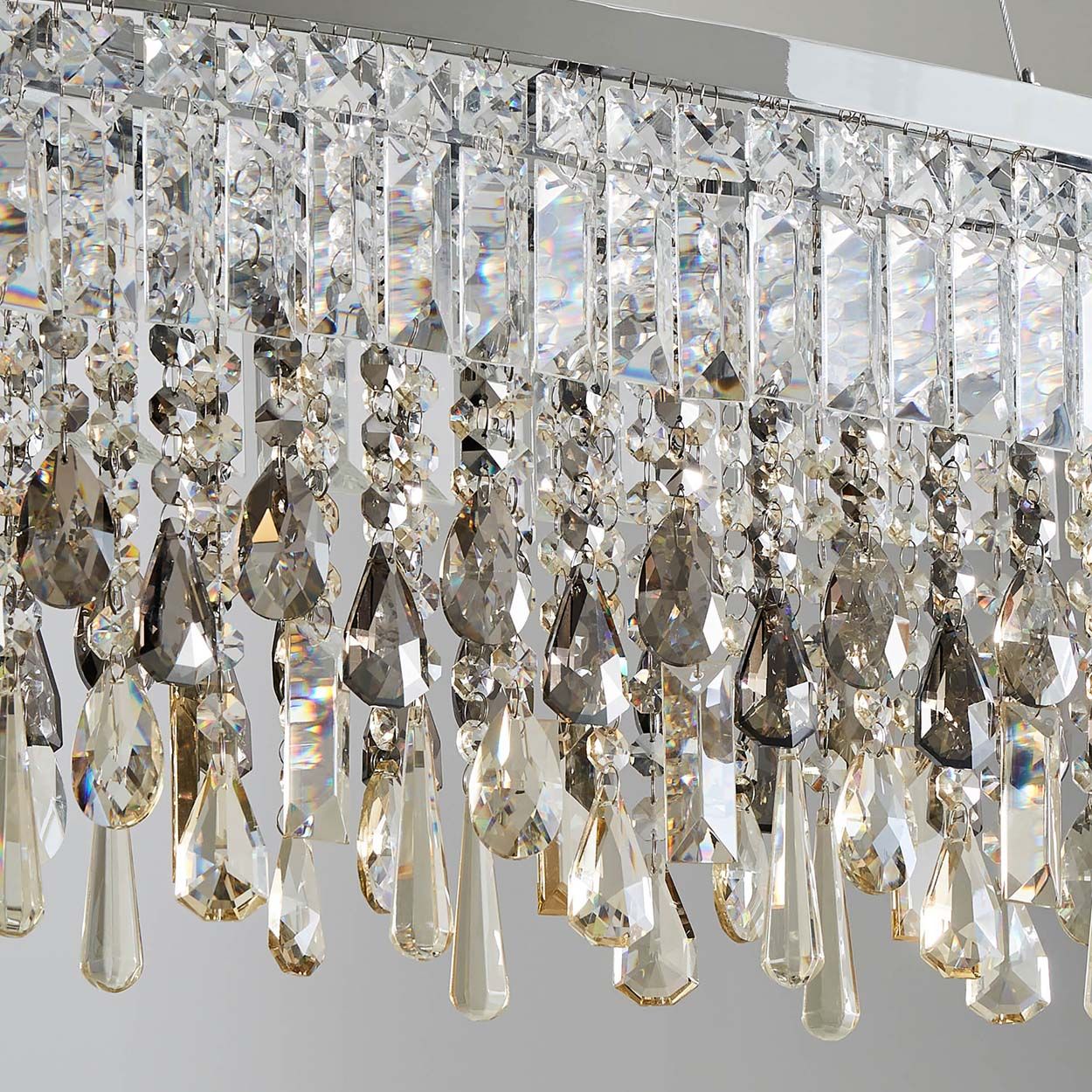 Cascade Lighting Clovelly Diner Pendant Clear Smoke Champagne