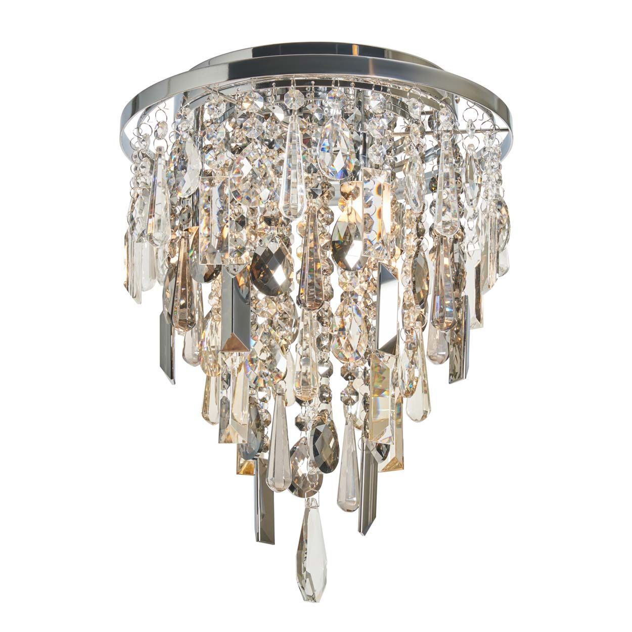 Cascade Lighting Clovelly Flush Clear Smoke Champagne