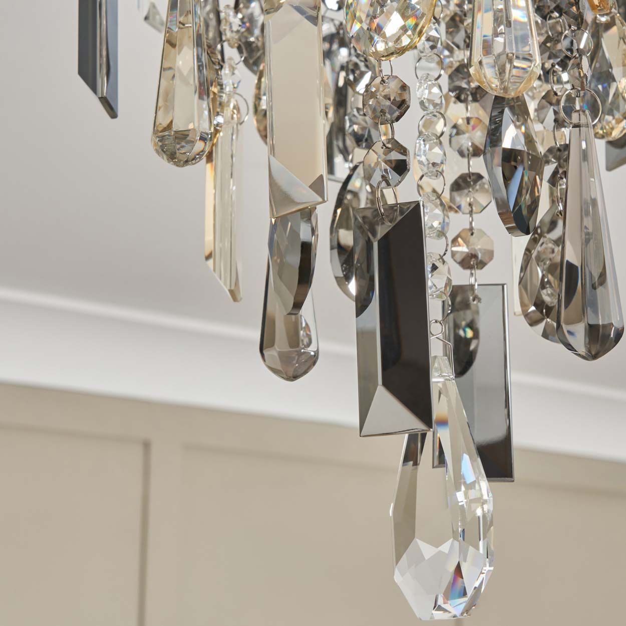 Cascade Lighting Clovelly Flush Clear Smoke Champagne