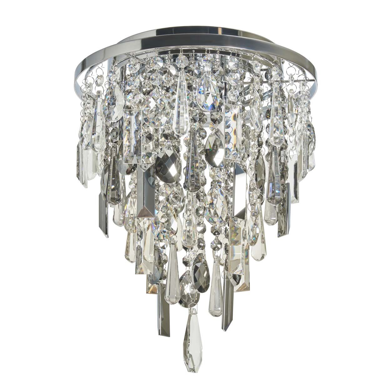 Cascade Lighting Clovelly Flush Clear Smoke Champagne