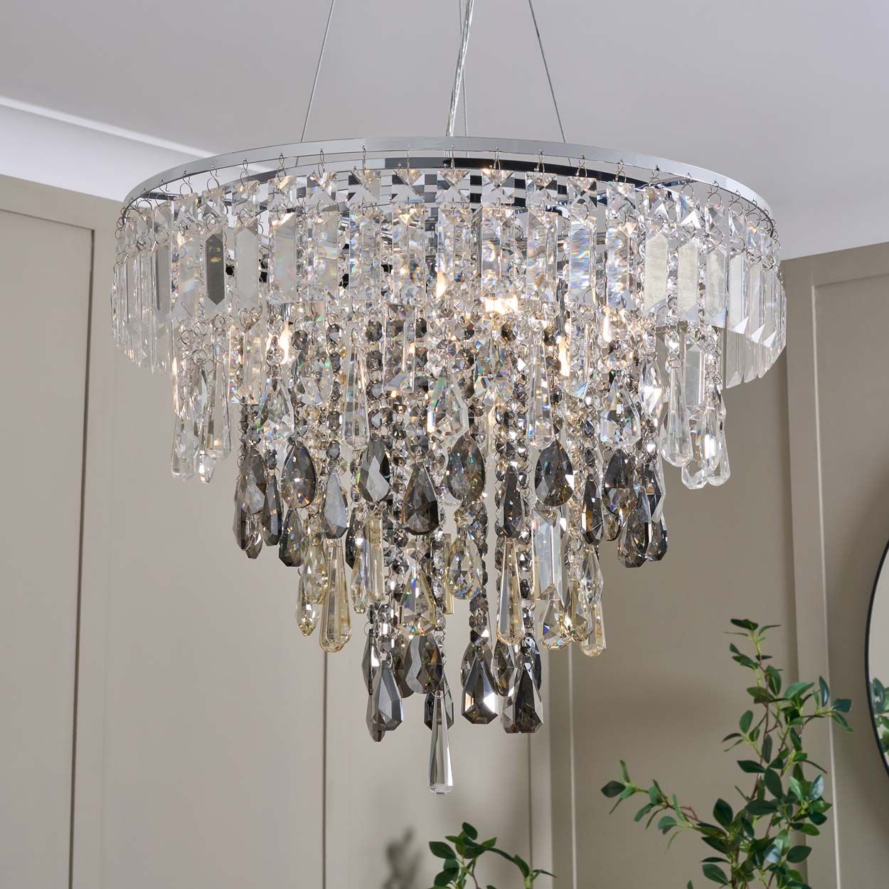 Cascade Lighting Clovelly Pendant Clear Smoke Champagne