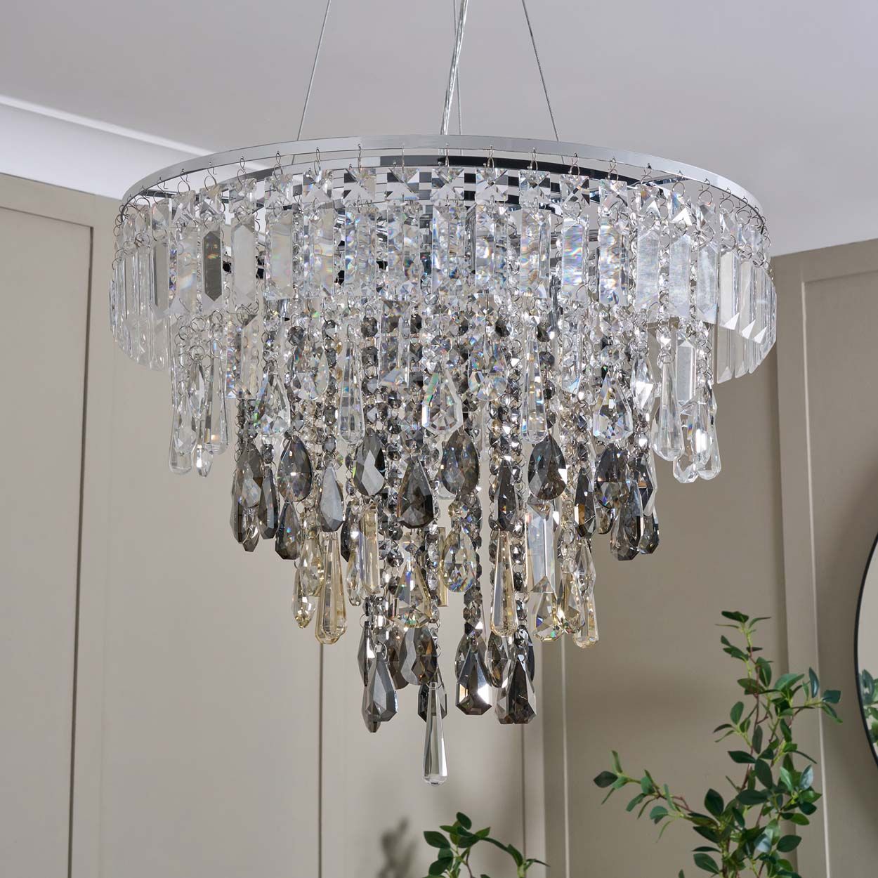 Cascade Lighting Clovelly Pendant Clear Smoke Champagne