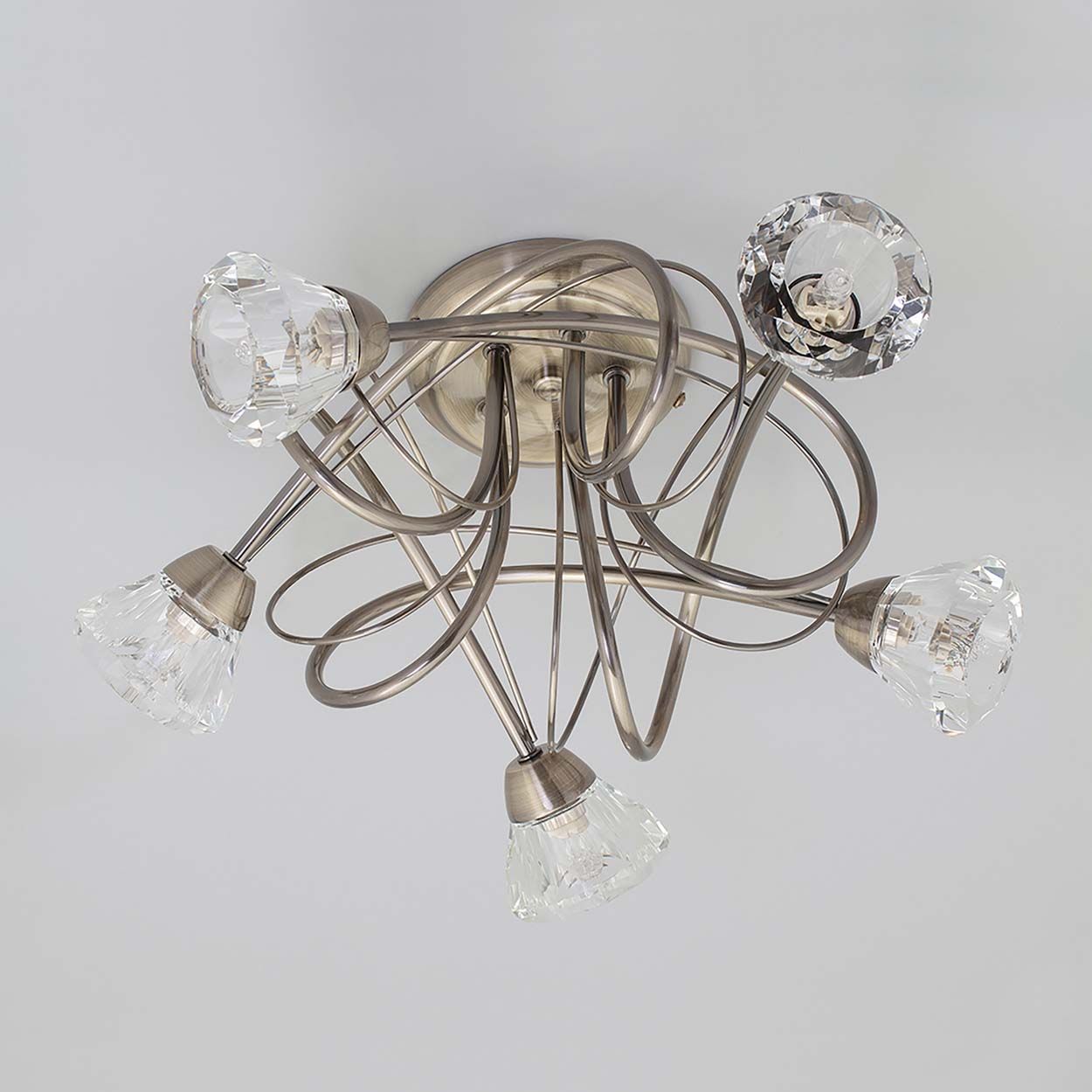 Cascade Lighting Neva 5 Light Ceiling Pendant Ant Brass