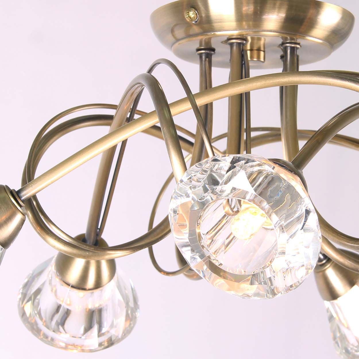 Cascade Lighting Neva 5 Light Ceiling Pendant Ant Brass