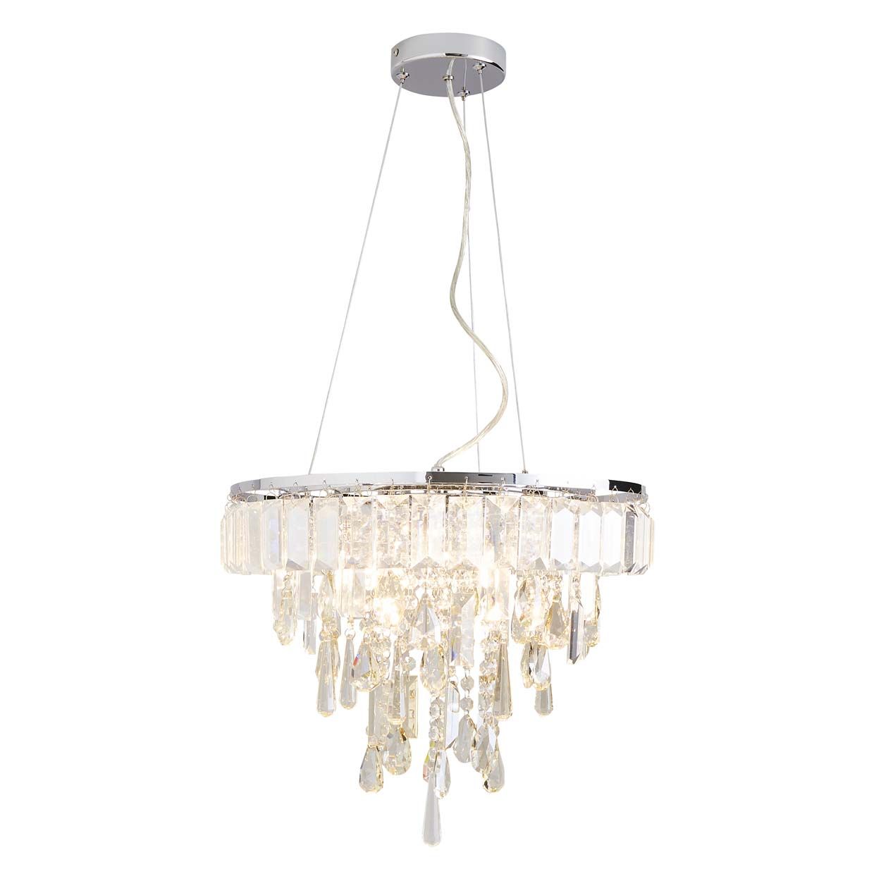 Cascade Lighting Delila Chrome, Clear, Champagne Crystal Pendant