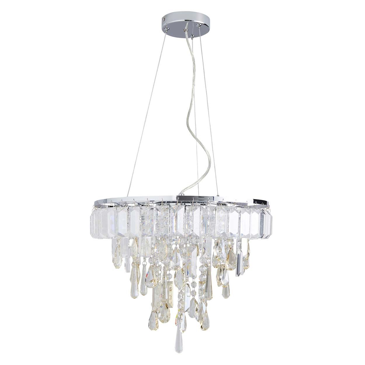 Cascade Lighting Delila Chrome, Clear, Champagne Crystal Pendant