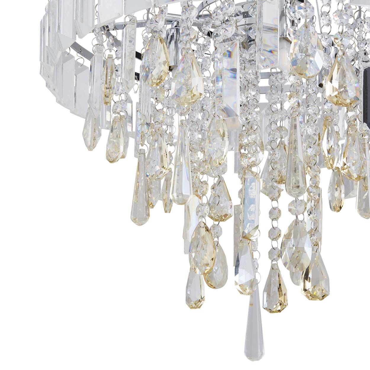 Cascade Lighting Delila Chrome, Clear, Champagne Crystal Pendant