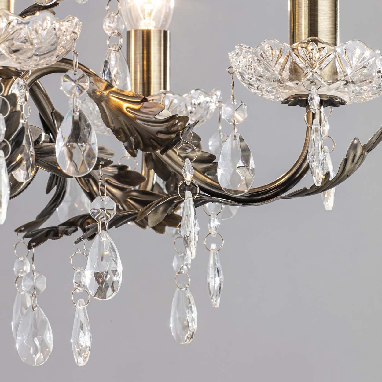 Cascade Lighting Bewley 5Lt Flush Ant Brass
