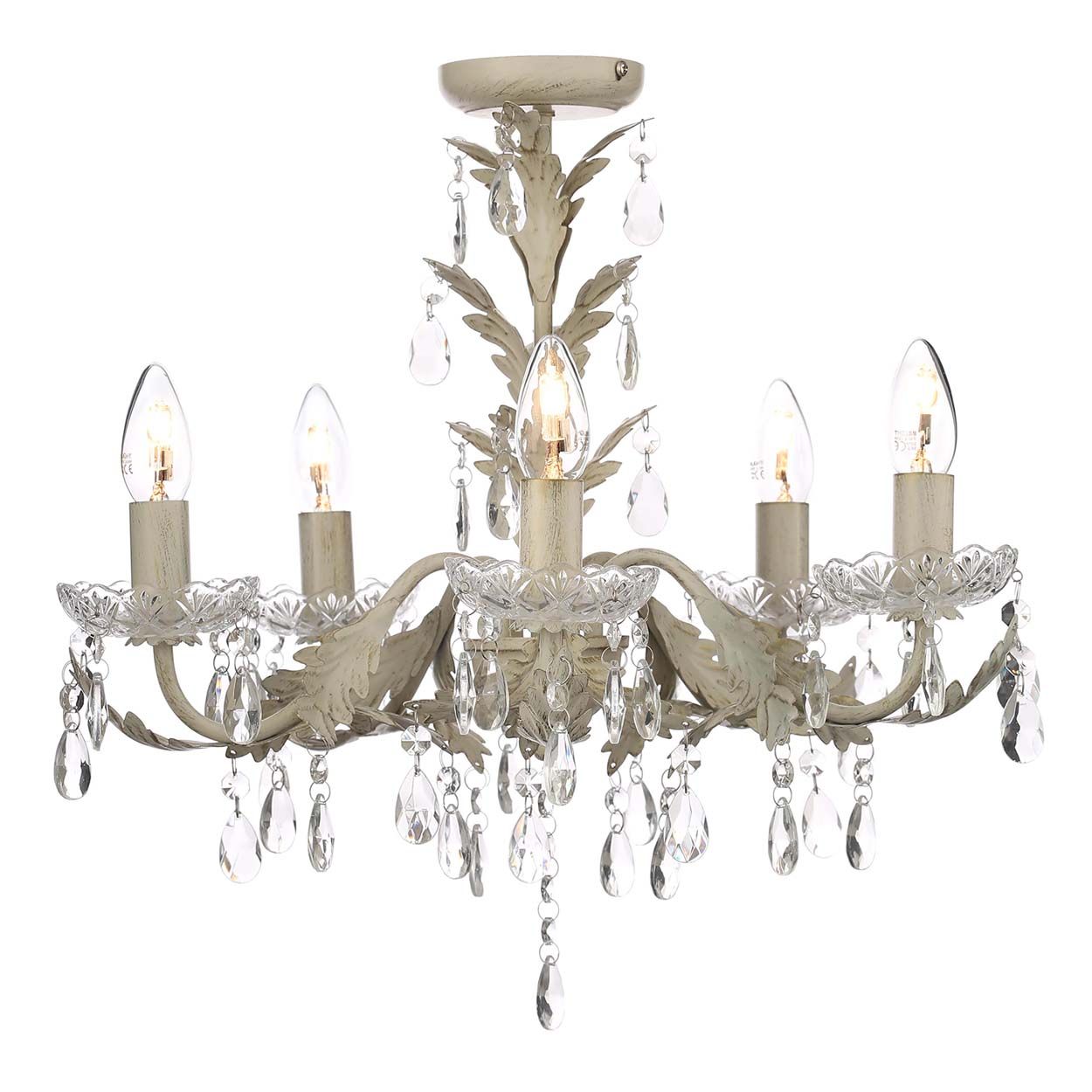 Cascade Lighting Bewley 5Lt Flush Cream