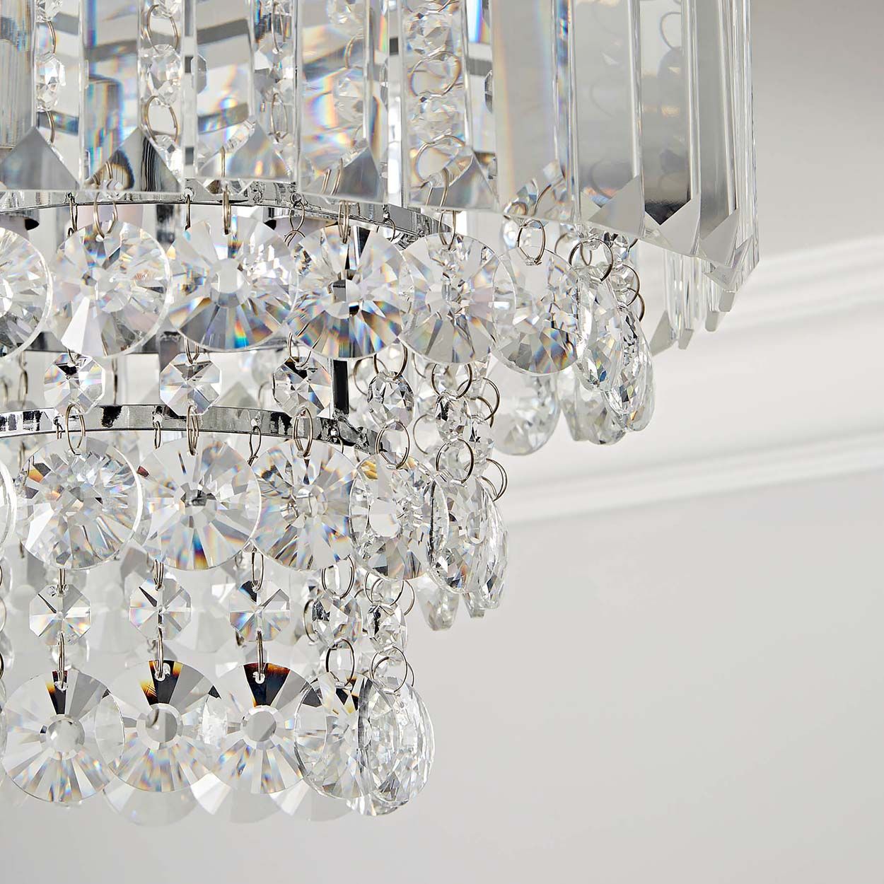 Cascade Lighting Grove Flush 30Cm Ceiling Light Chrome