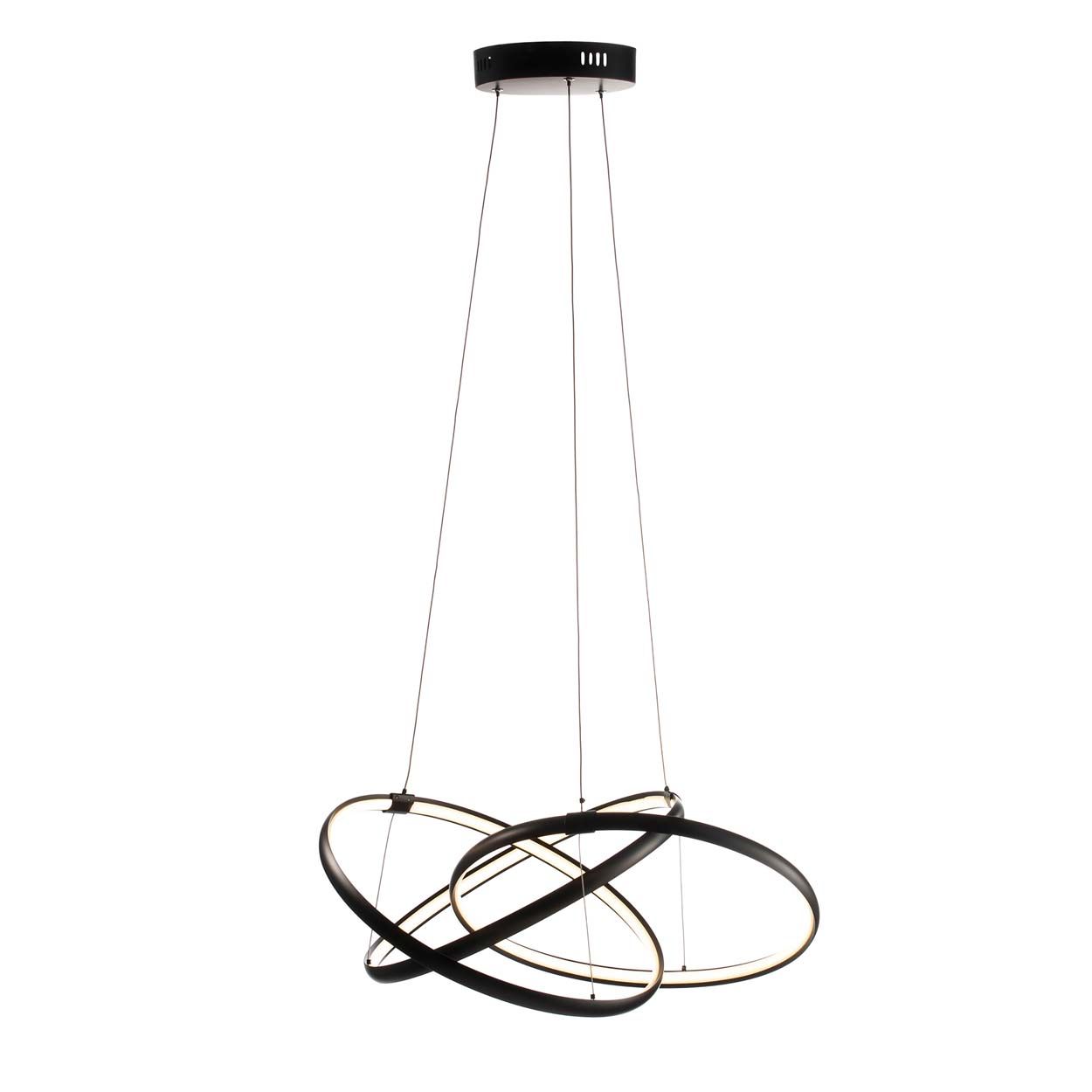Cascade Lighting Clifford Led Triple Ring Pendant Sat Black