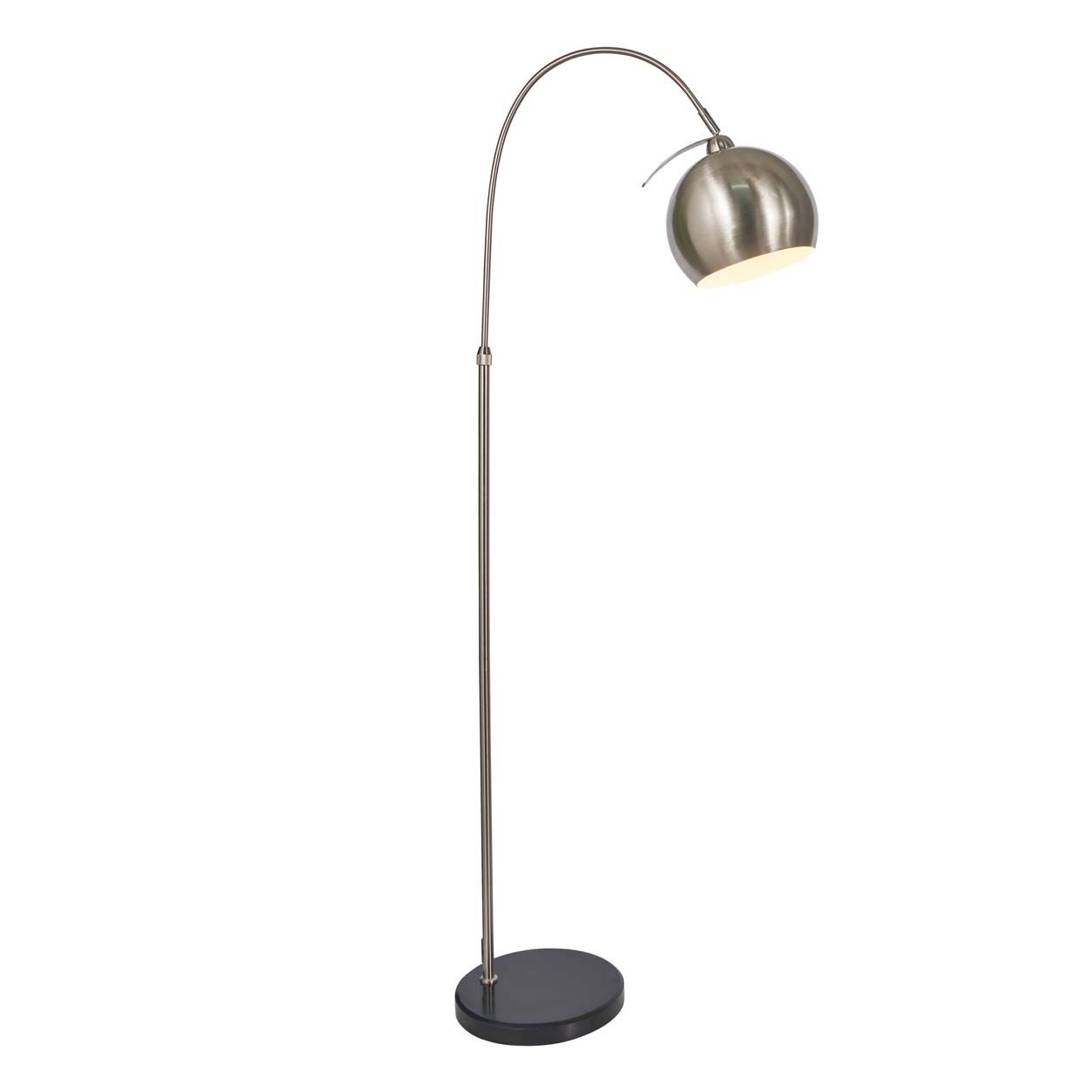 Cascade Lighting Rowen Curved Floor Lamp Satin Nickel