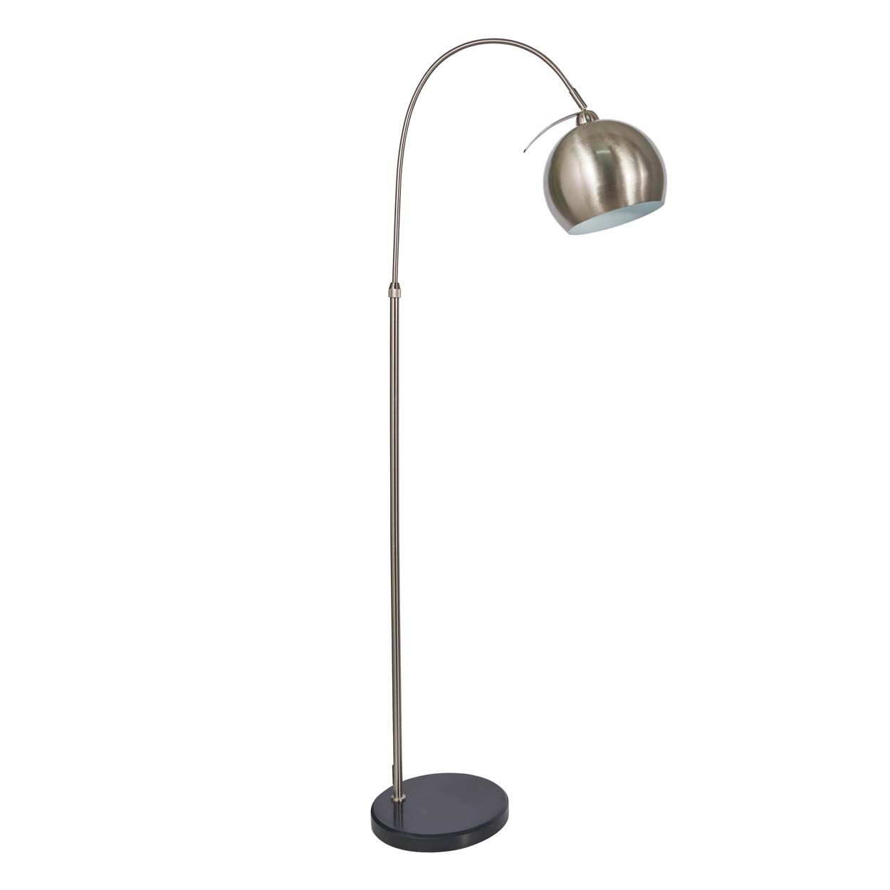 Cascade Lighting Rowen Curved Floor Lamp Satin Nickel