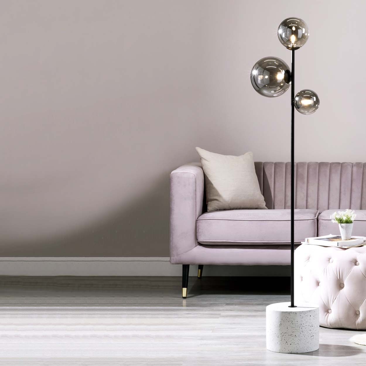 Cascade Lighting Riley Floor Lamp Satin Black