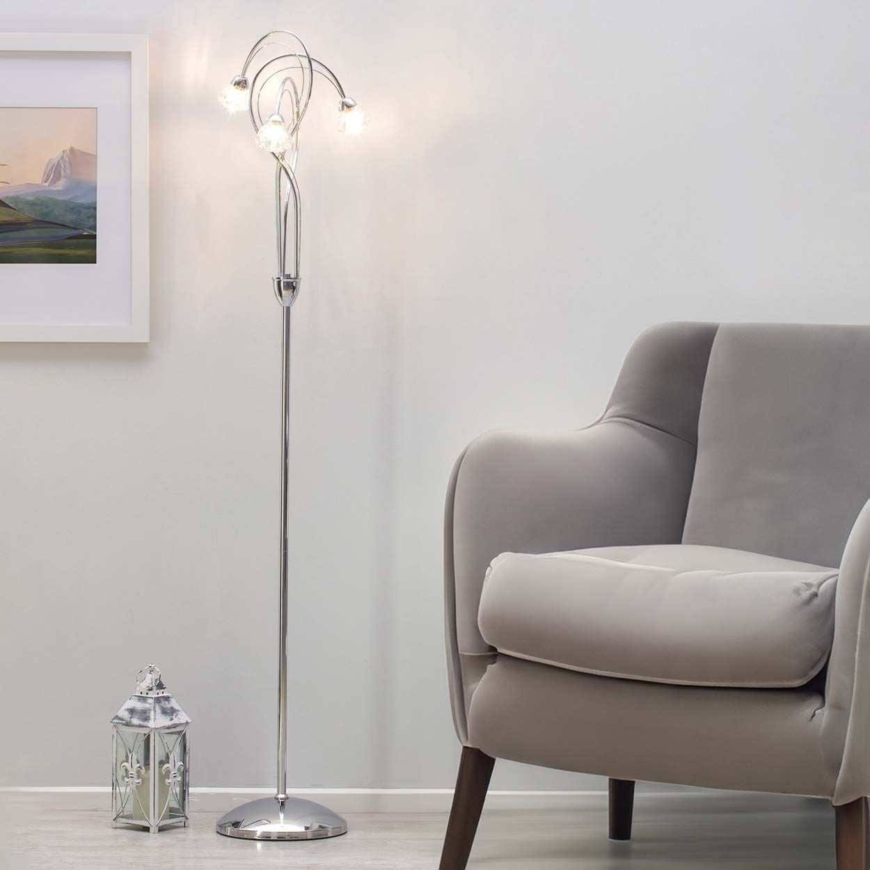 Cascade Lighting Tiago Floor Lamp Chrome