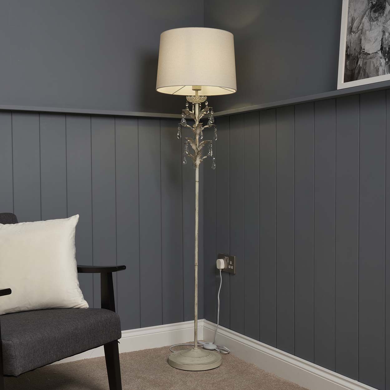 Cascade Lighting Shay Floor Lamp Cream Mushroom