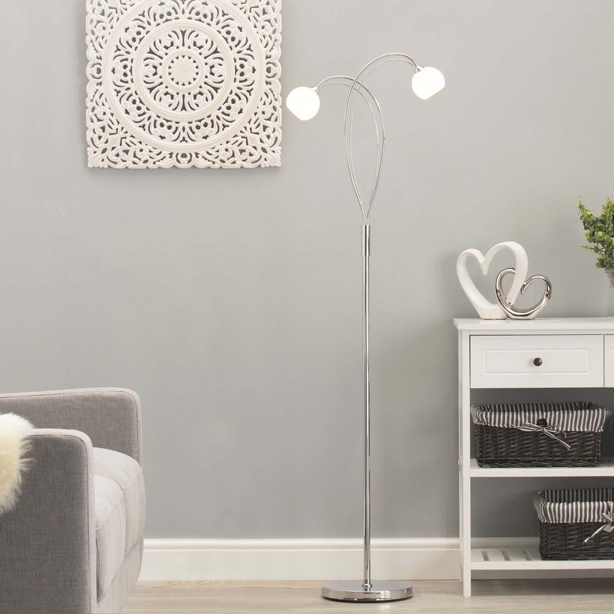 Cascade Lighting Ella Floor Lamp Chrome