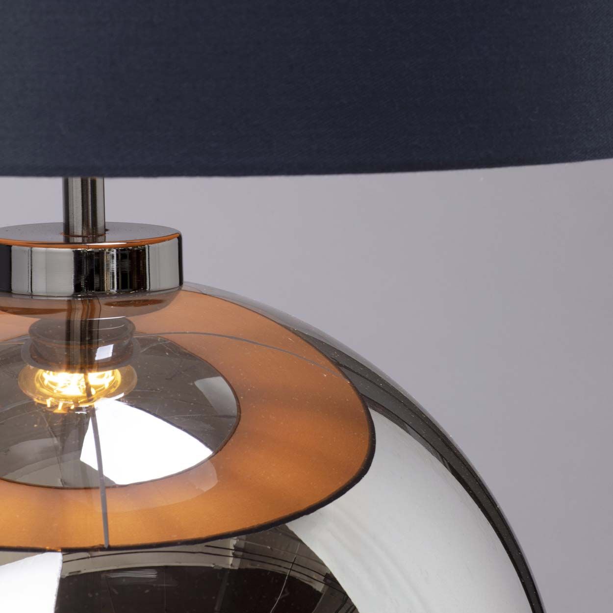 Cascade Lighting Nico Large Glass Table Lamp Black Nickel