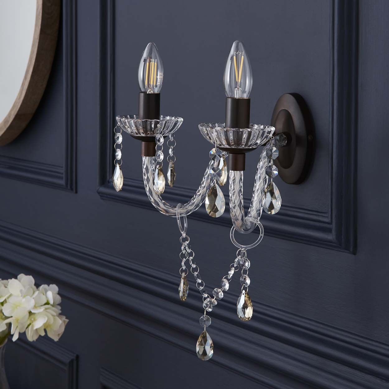 Cascade Lighting Abbey 2 Light Wall Lamp Bronze