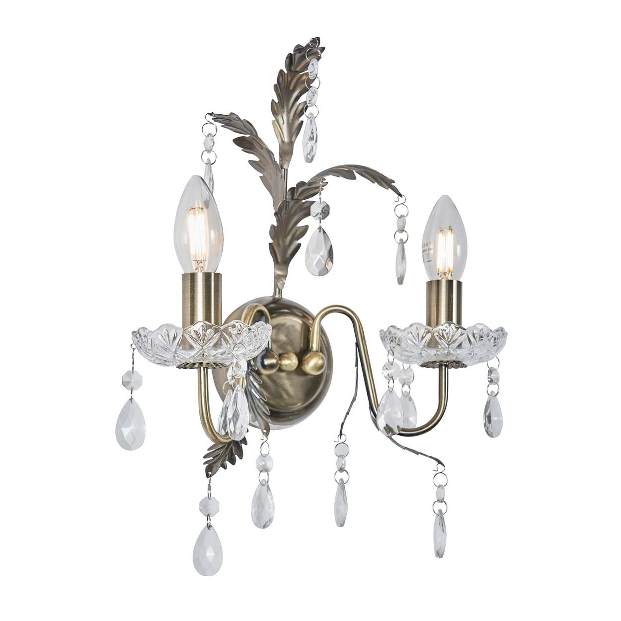 Cascade Lighting Shay Wall Light Ant Brass