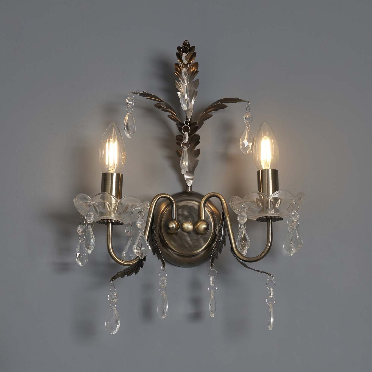 Cascade Lighting Shay Wall Light Ant Brass