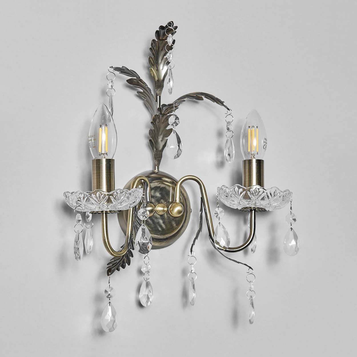 Cascade Lighting Shay Wall Light Ant Brass