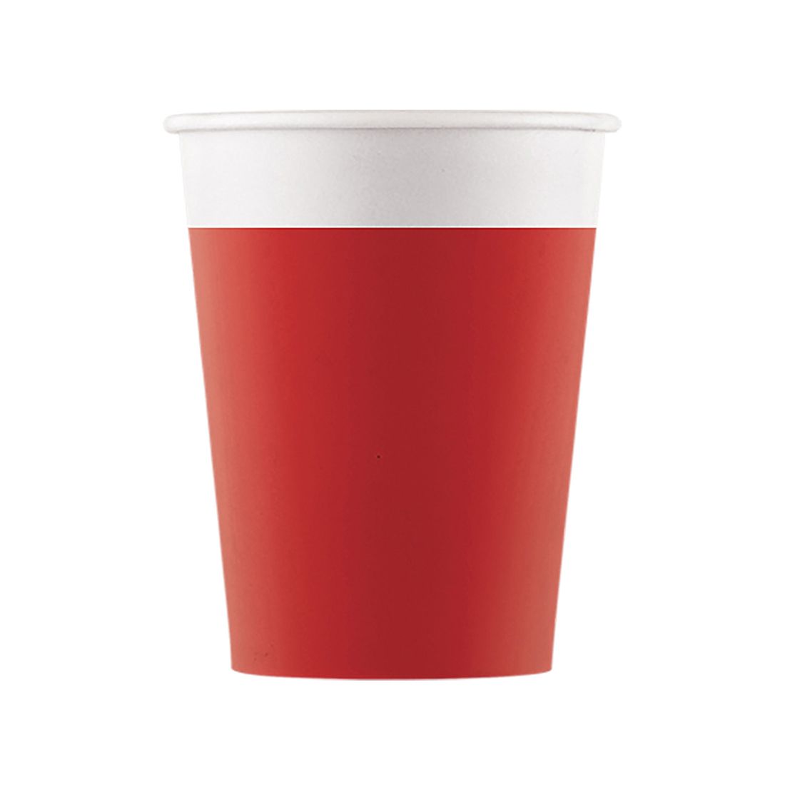 Red Paper Cup With White Band 8 Pack