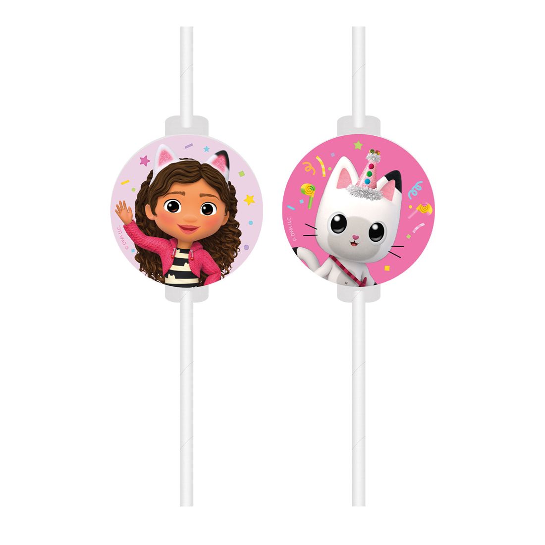 Gabby's Dollhouse Medallion Straws 4 Pack