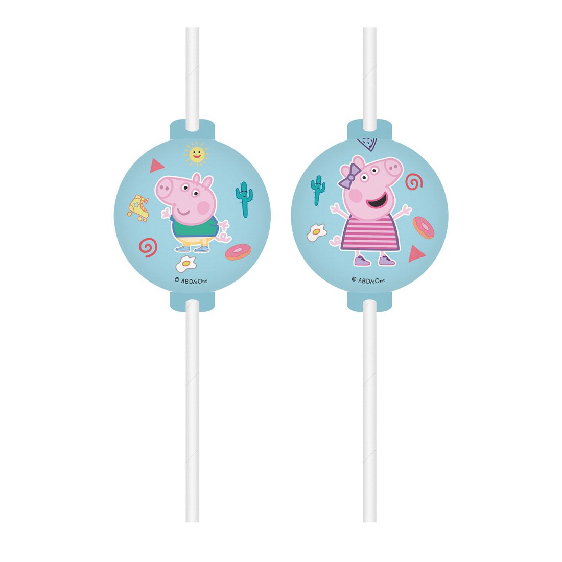 Peppa Pig Medallion Straws 4 Pack