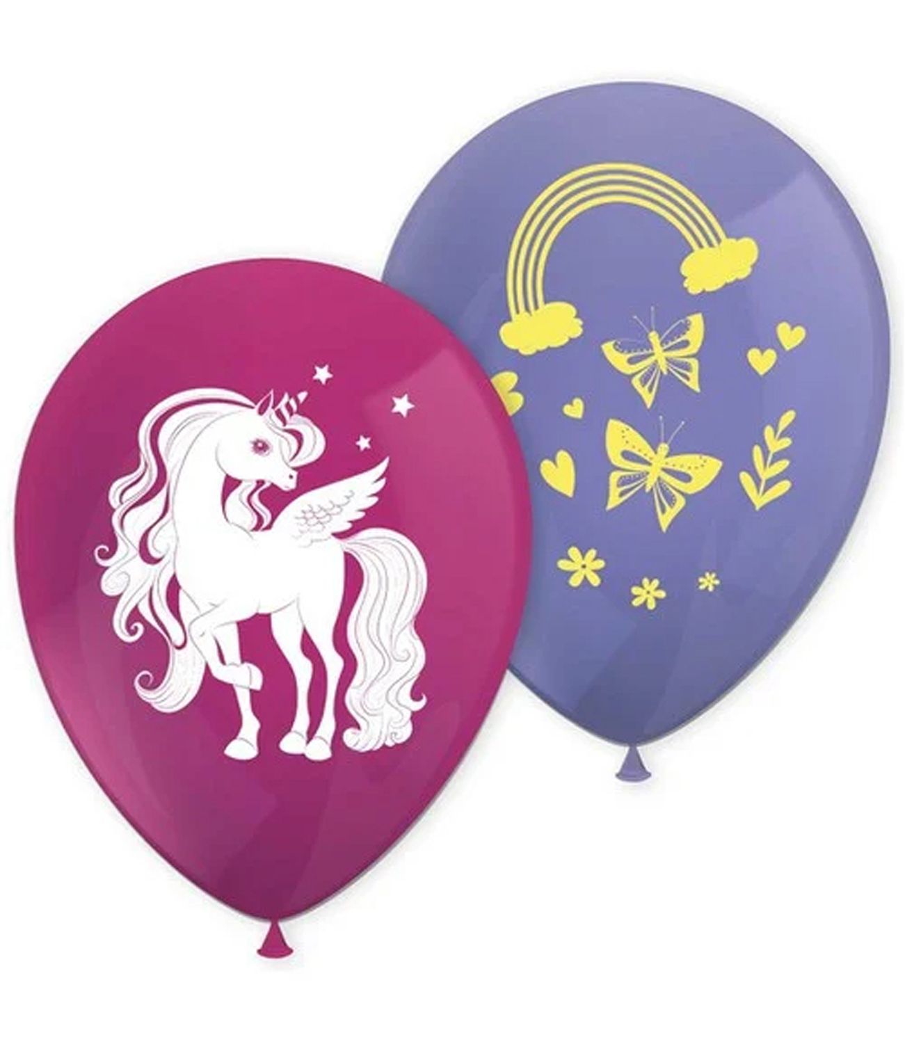 Rainbow Unicorn Printed Ballonons 8 Pack