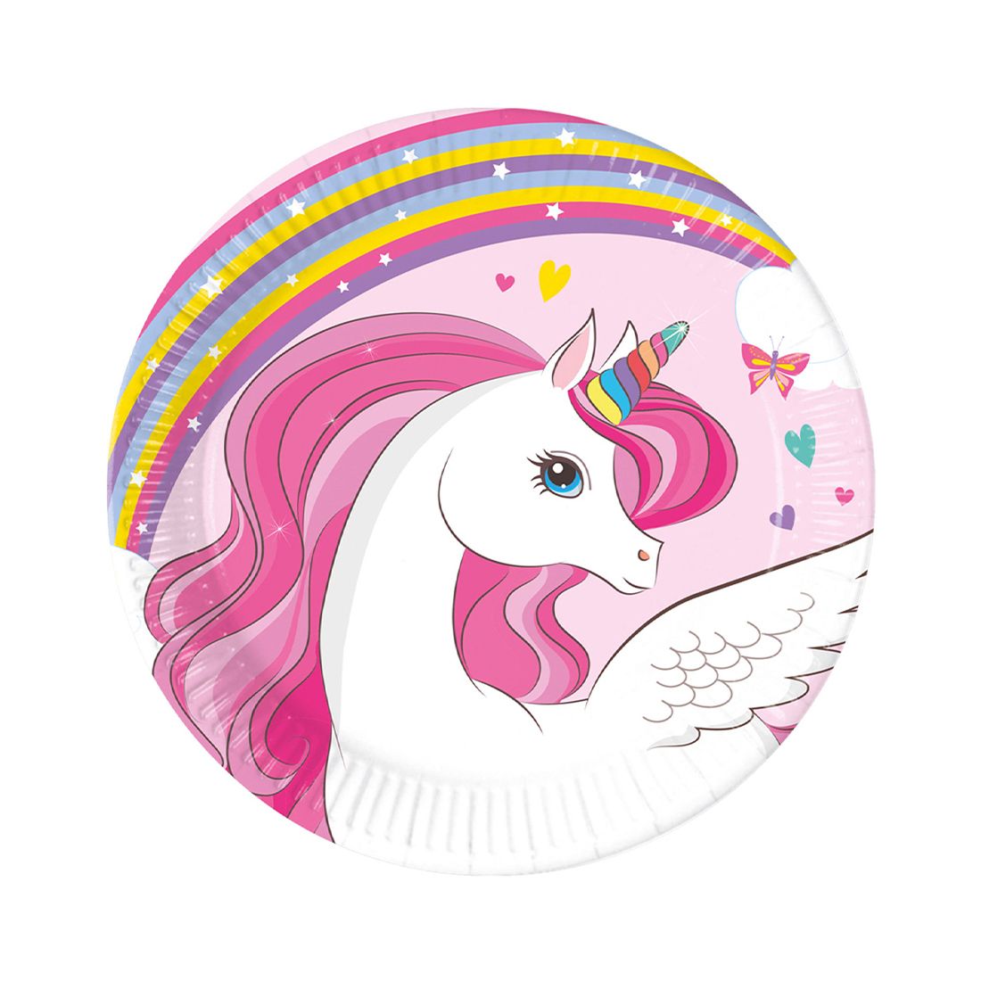 Rainbow Unicorn Party Plate 20cm 8 Pack