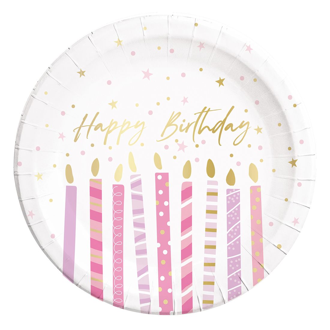 Birthday Candles Party Plates 23cm 8 Pack