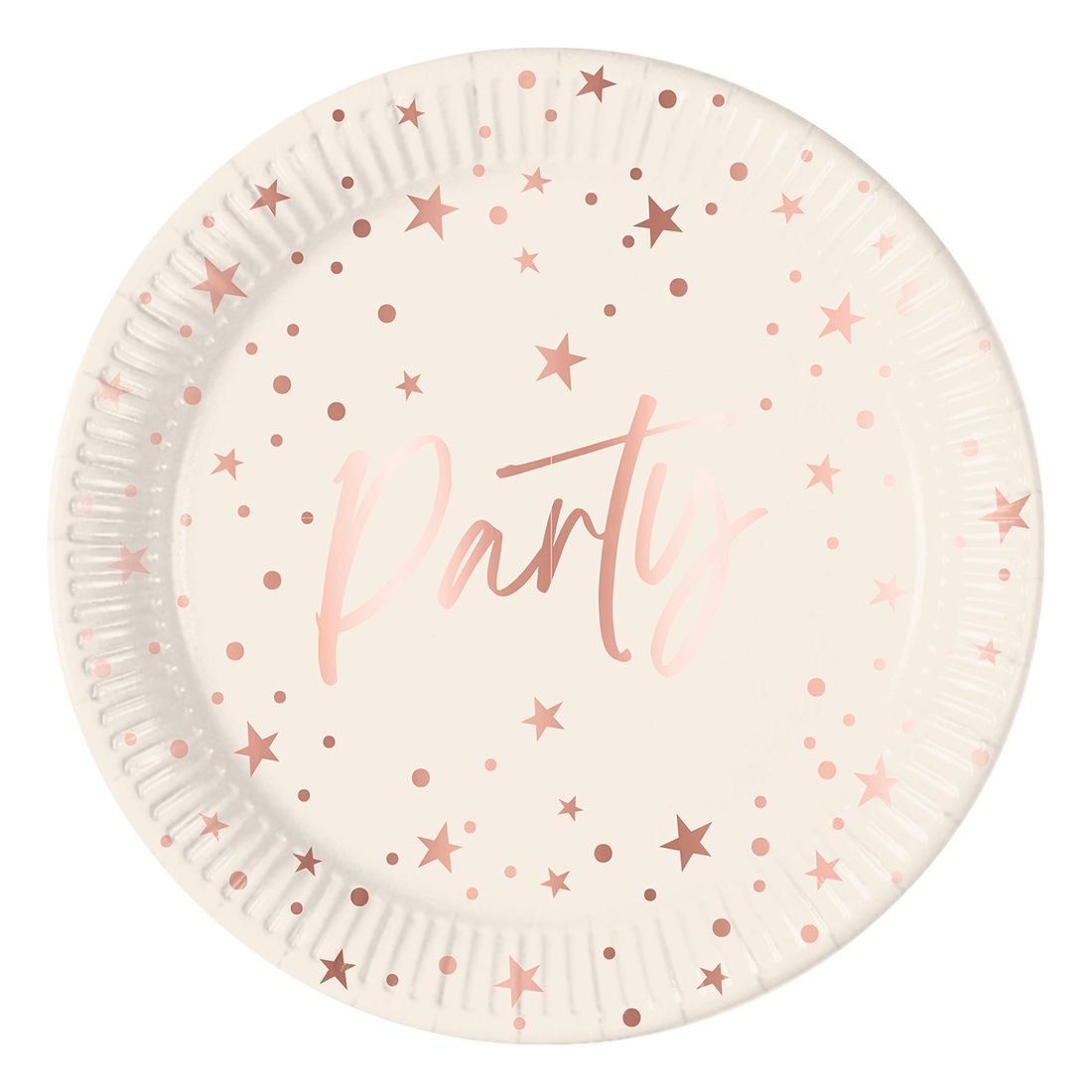 Metallic Rose Gold Party Plates 8 Pack