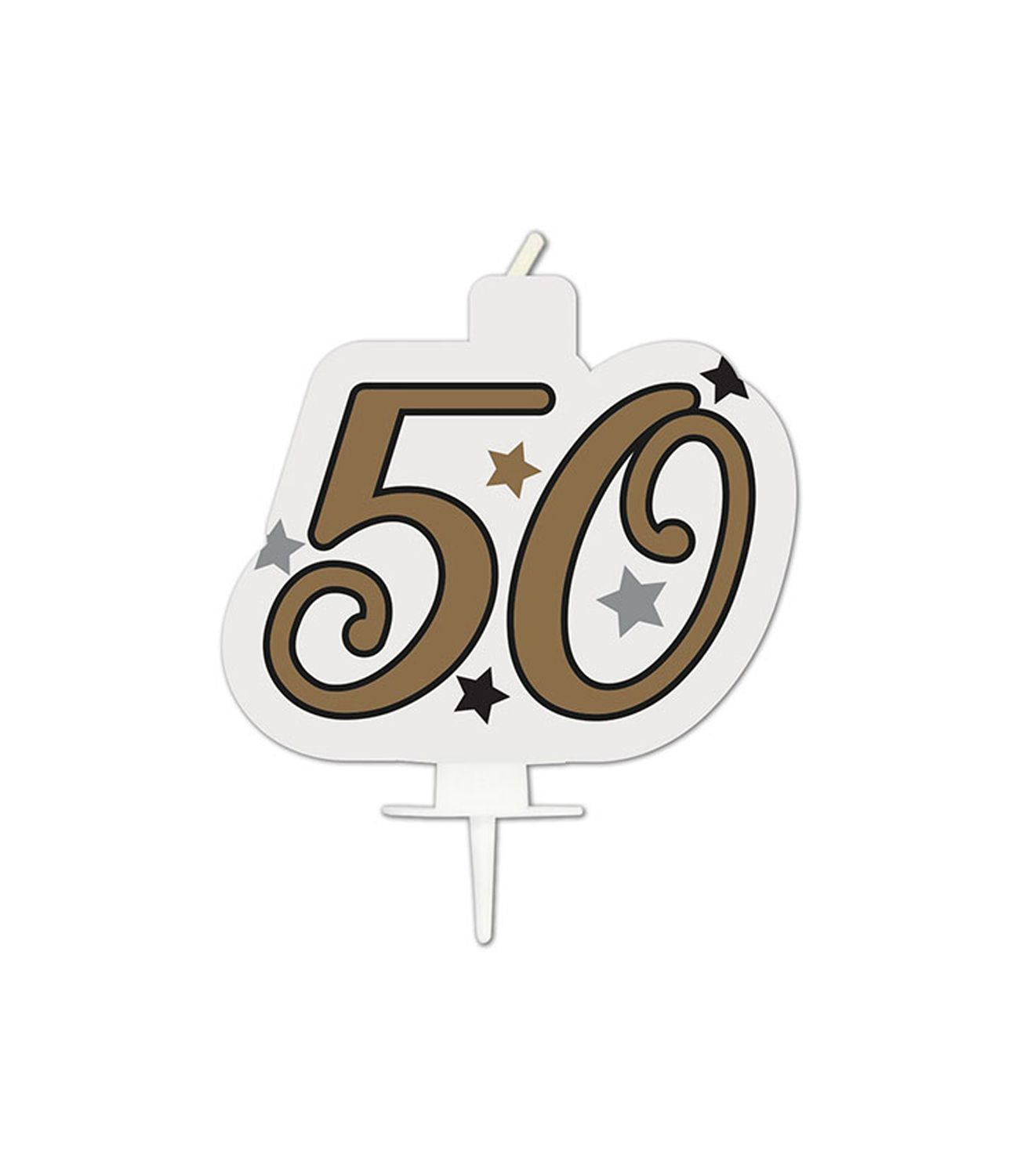 50th Birthday Candle Gold