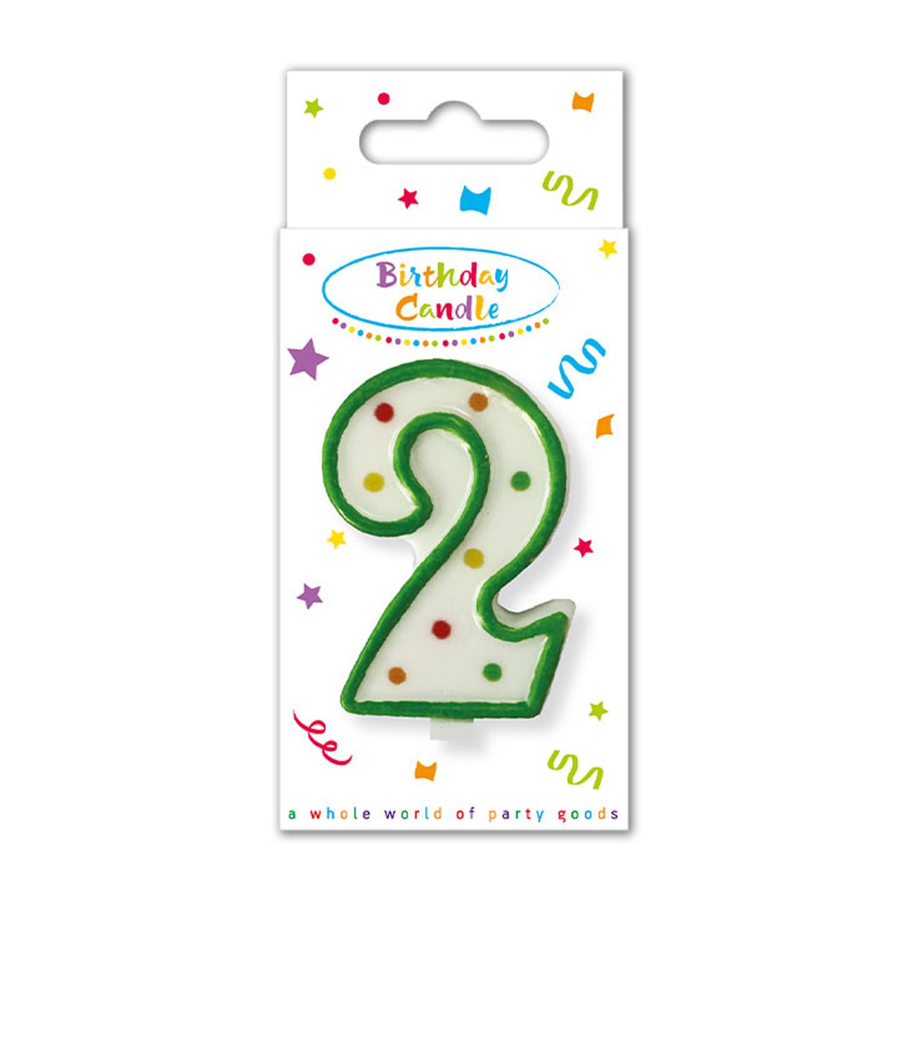 Number 2 Dotted Birthday Candle