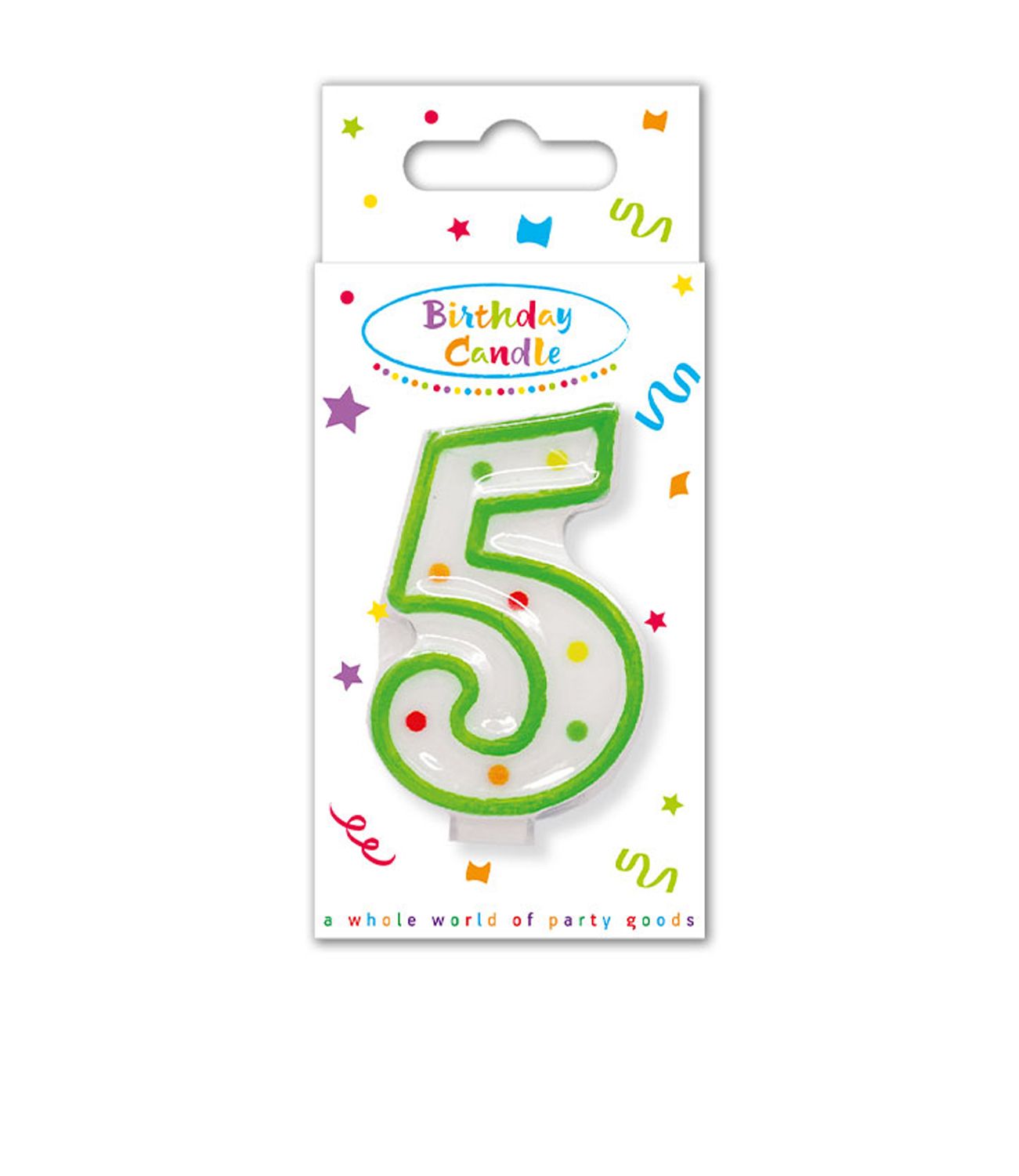 Number 5 Dotted Birthday Candle