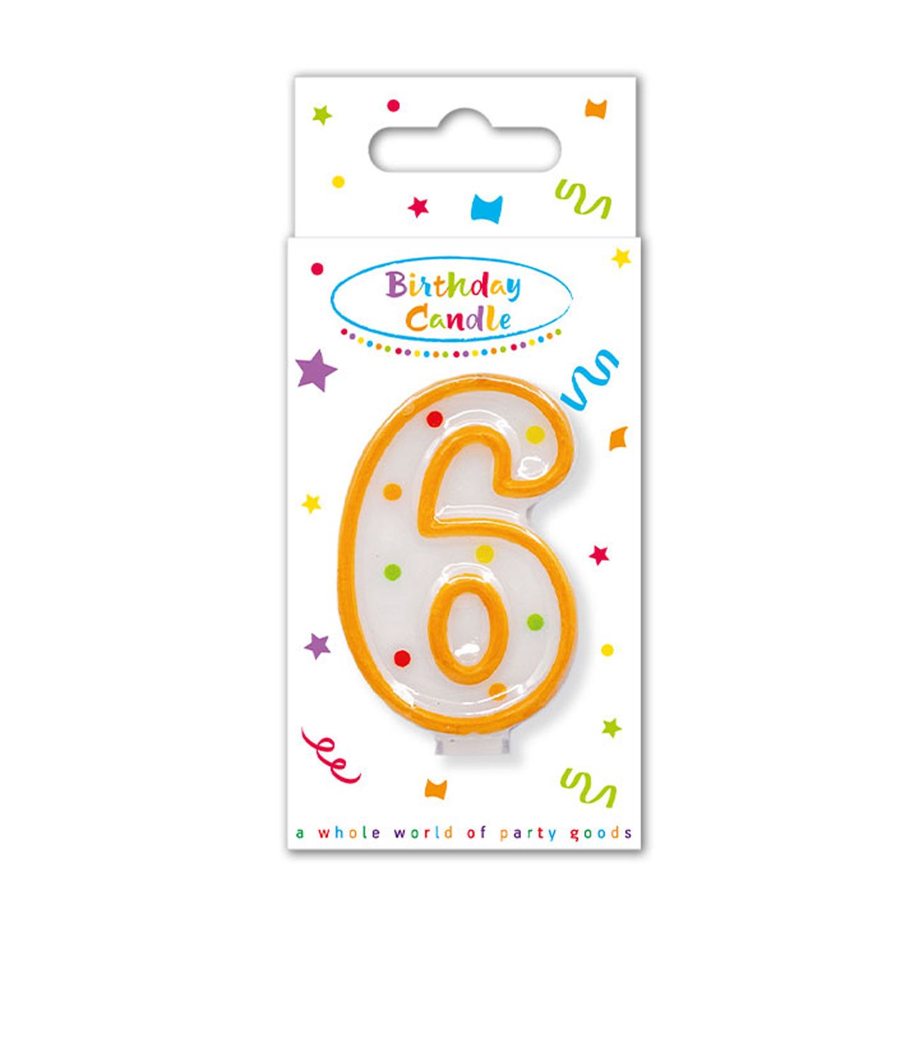 Number 6 Dotted Birthday Candle