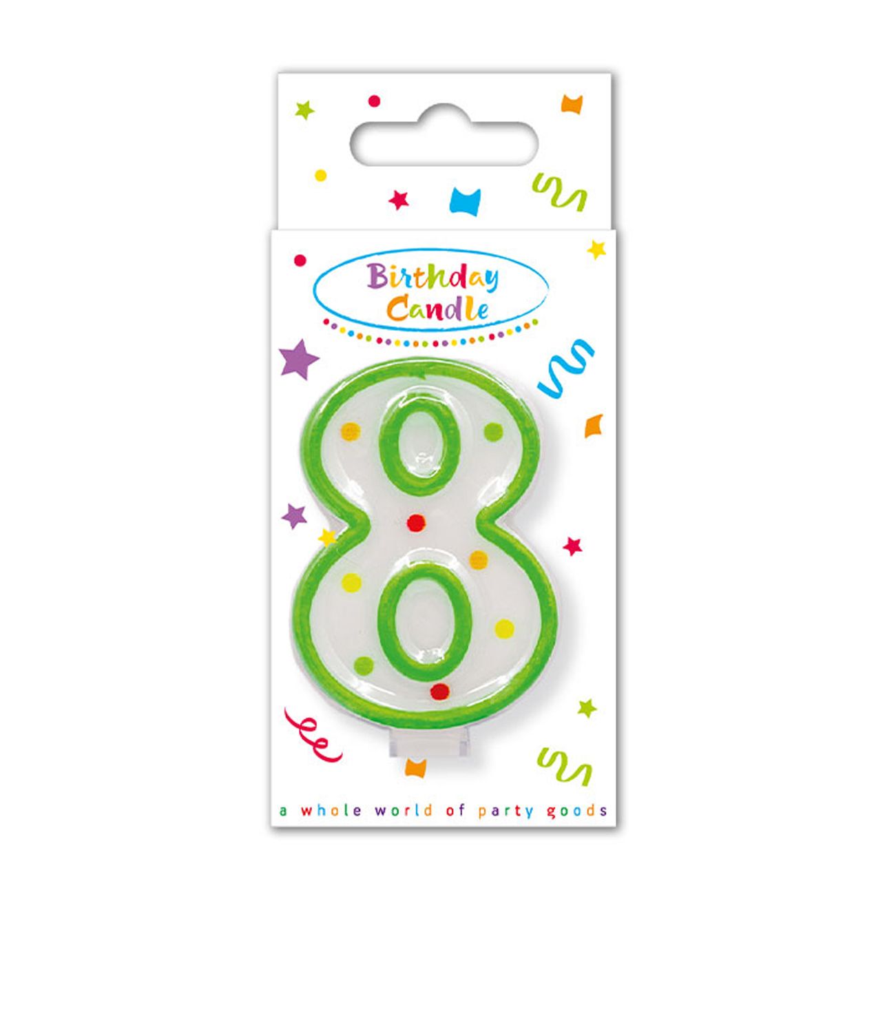 Number 8 Dotted Birthday Candle