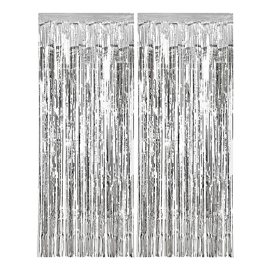 Party Tinsel Curtain Silver 2m