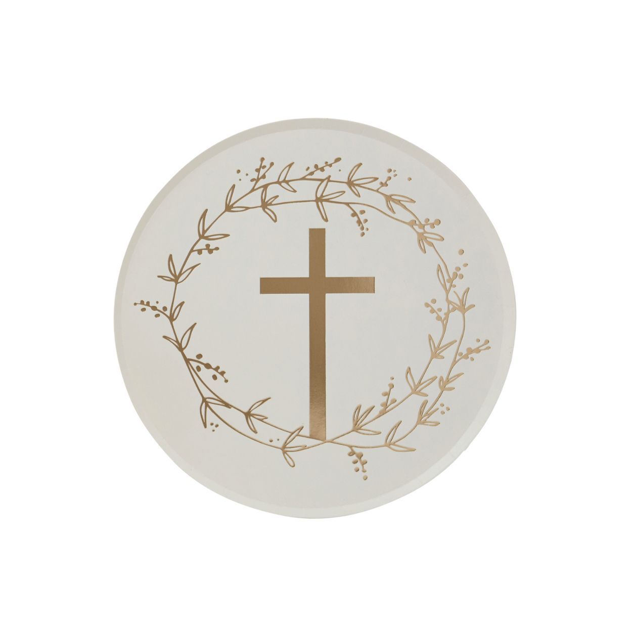 Gold Cross Paper Plates 8 Pack