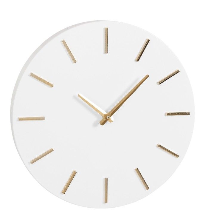 Brixen Wall Clock Aluminium White 35cm
